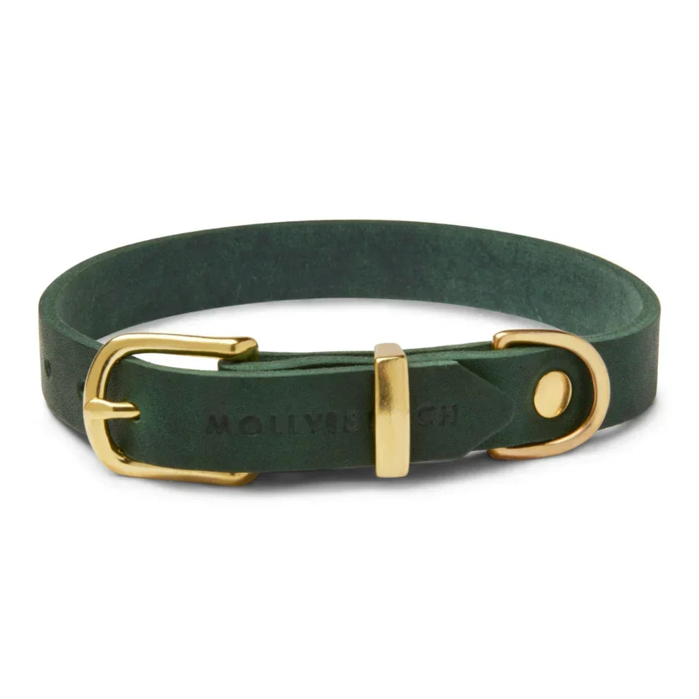 Molly & Stitch cuir beurré Vert Forêt - collier