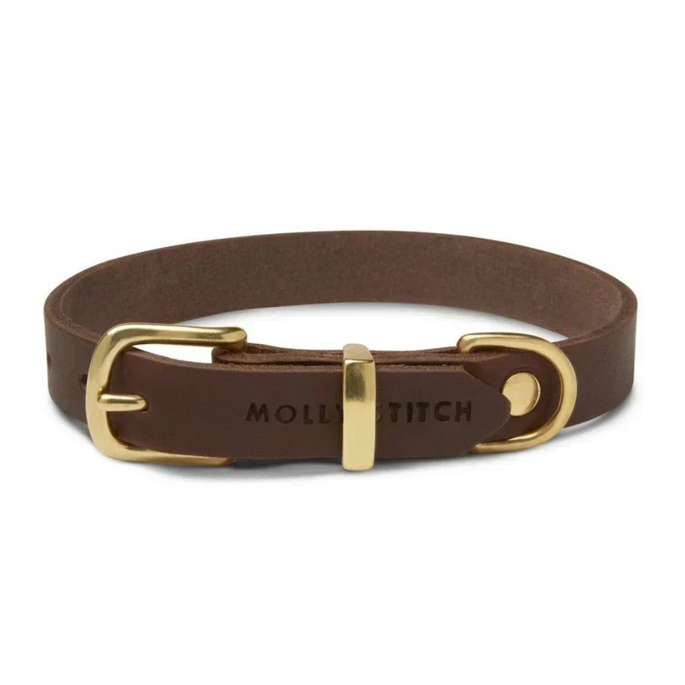 Molly & Stitch cuir beurré Marron Classique - collier