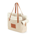Labbvenn LIIVA Sac de transport et sac à main Beige, toile de coton et cuir