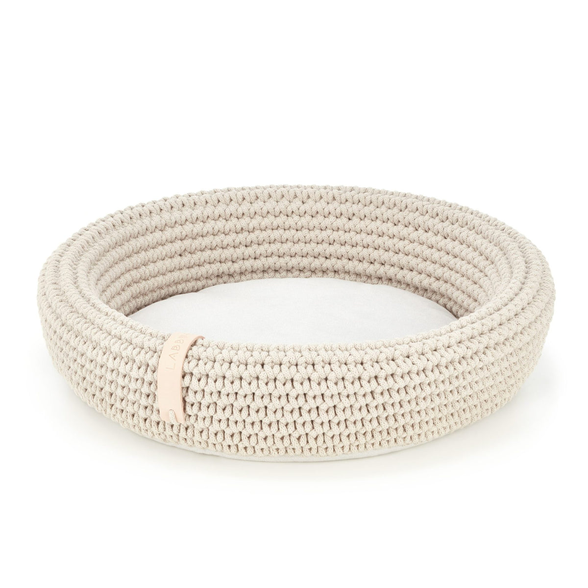 Labbvenn COCO Panier tressé Beige - corde de coton Oeko-Tex, Ø45 cm