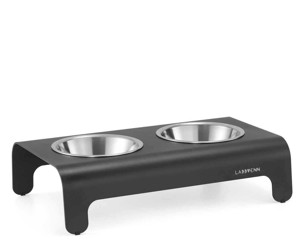 Labbvenn RICO, support de gamelles surélevé pour chien, noir