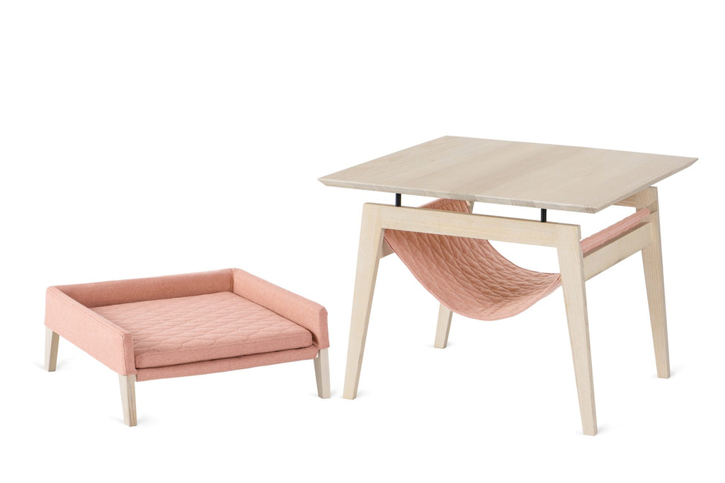 Labbvenn KIKKO & LULU, table basse et lit pour chat, framboise