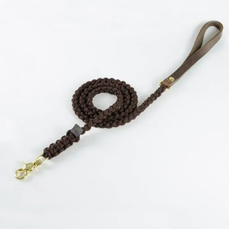 Molly &amp; Stitch Touch of Leather - laisse chocolat assortie
